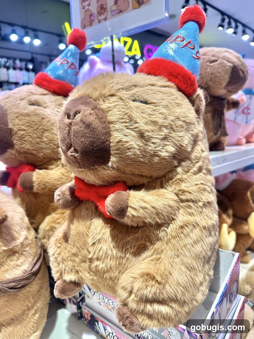 Plush Capybaras with Party Hats