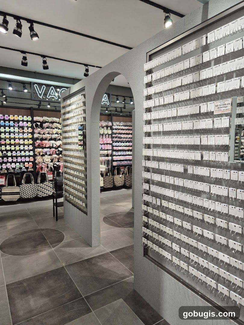 Store interior with accessories
