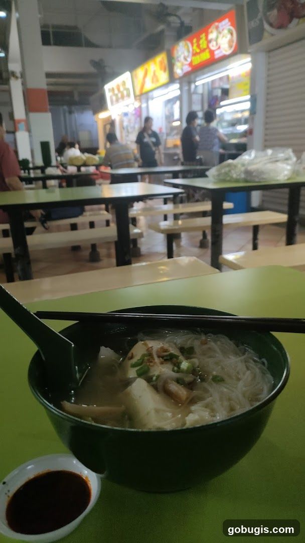 Food Stall Interior with Noodle Dish