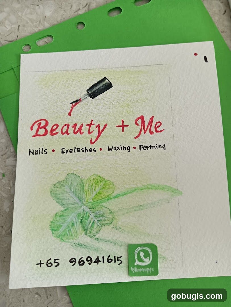 Beauty + Me business card