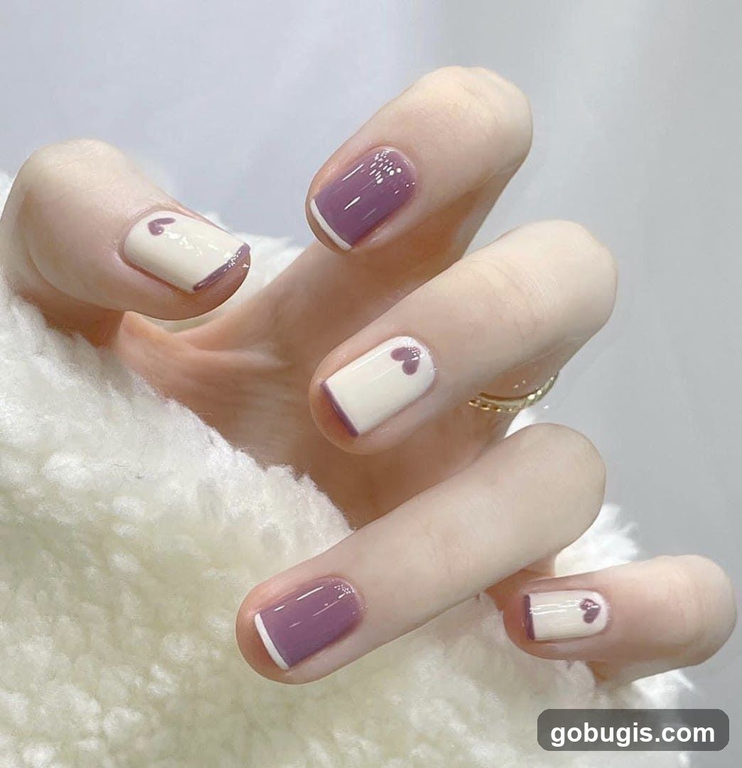 Nails with Heart Design