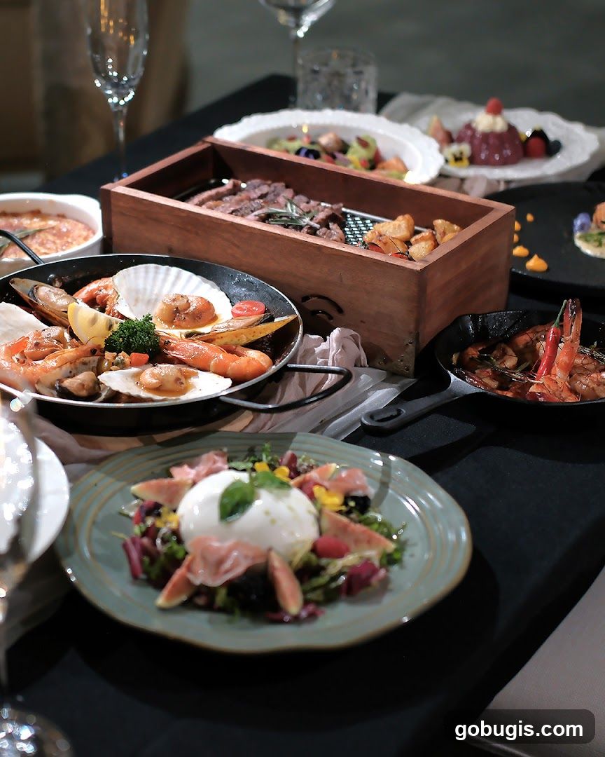 Assortment of Dishes on a Table
