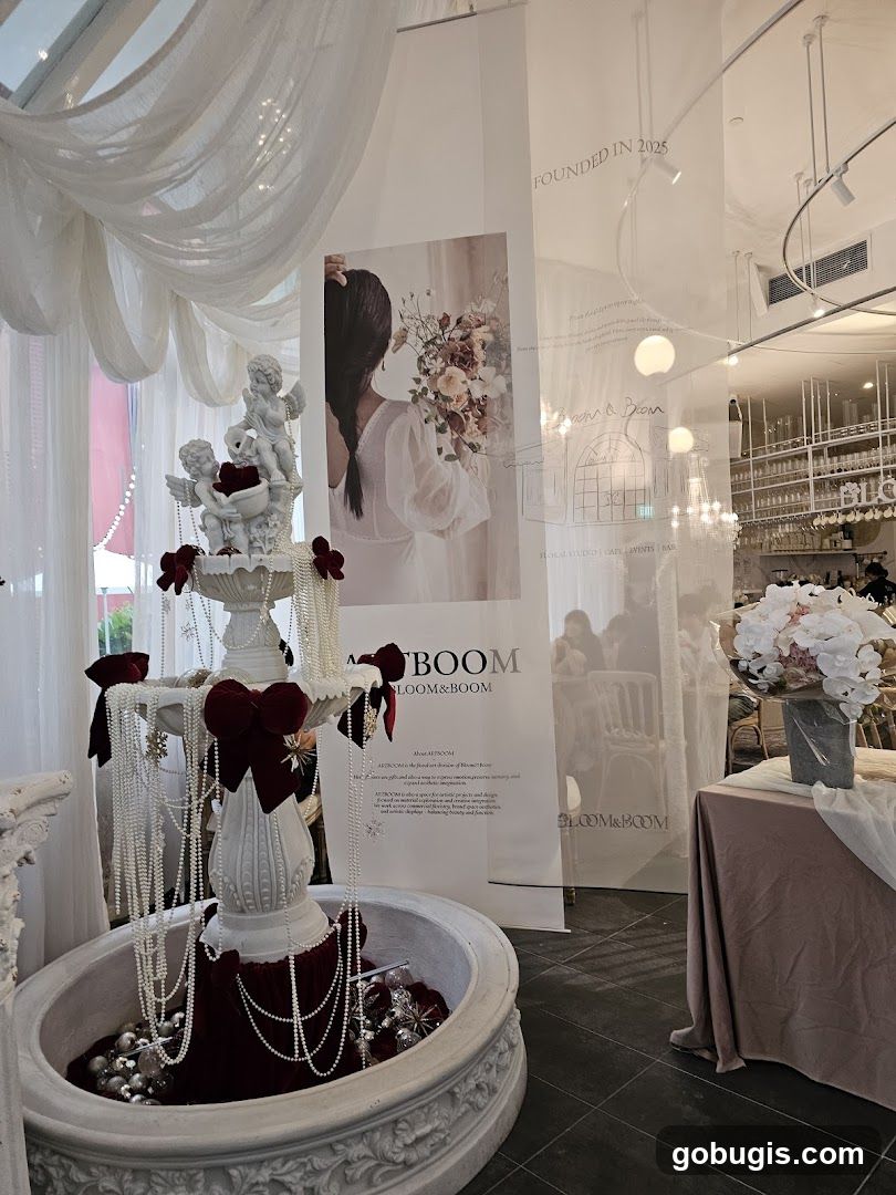 Interior of a floral studio and cafe