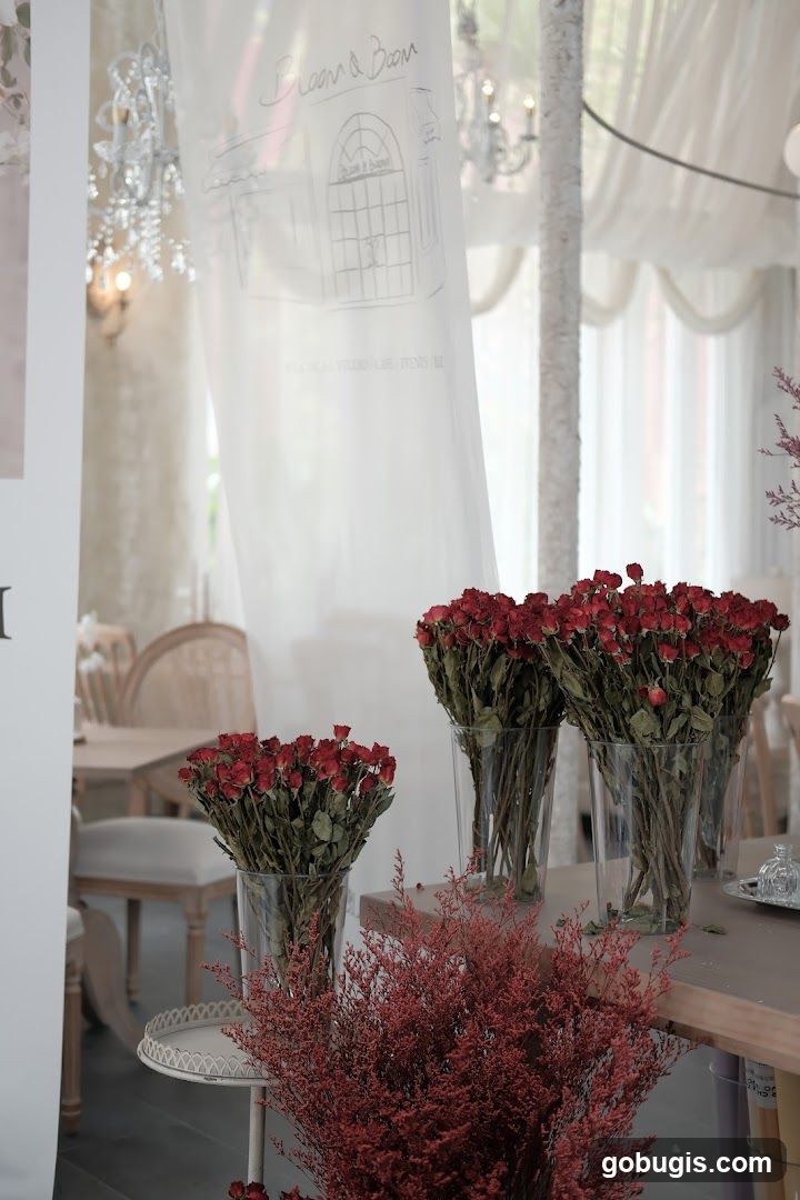 Dried Red Roses and Floral Decor