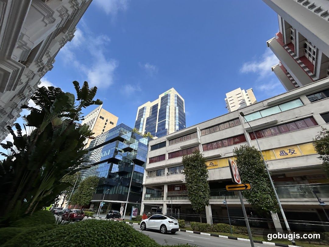 Modern Cityscape with Buildings and Trees