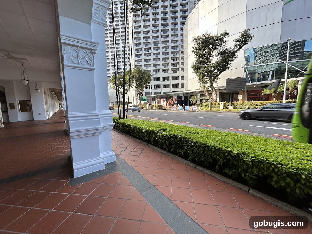 Street View with Building Facade and Greenery
