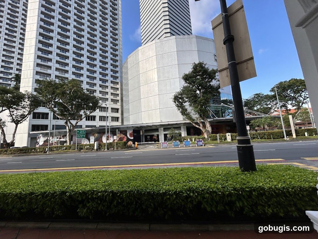 Street view of a modern building complex