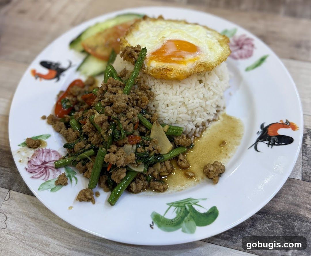 Thai Basil Stir-fry with Rice and Fried Egg