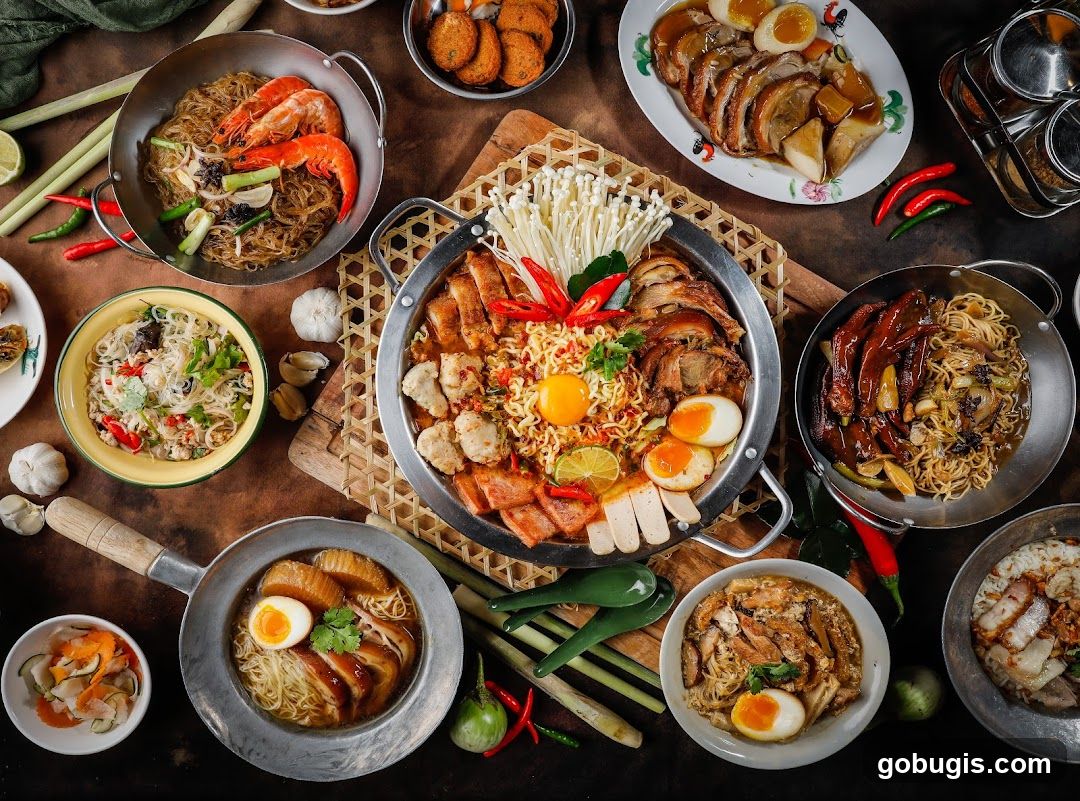 Assortment of Asian Noodle Dishes