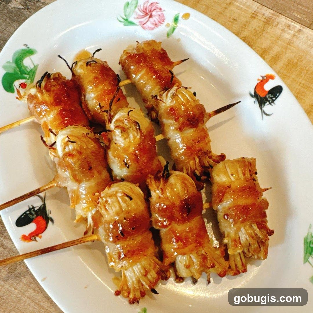 Bacon-Wrapped Enoki Mushrooms