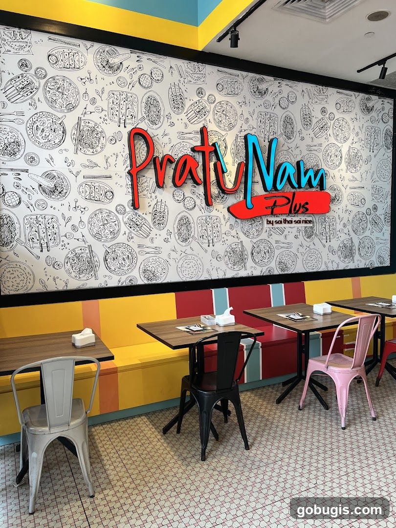 Restaurant Interior with Mural