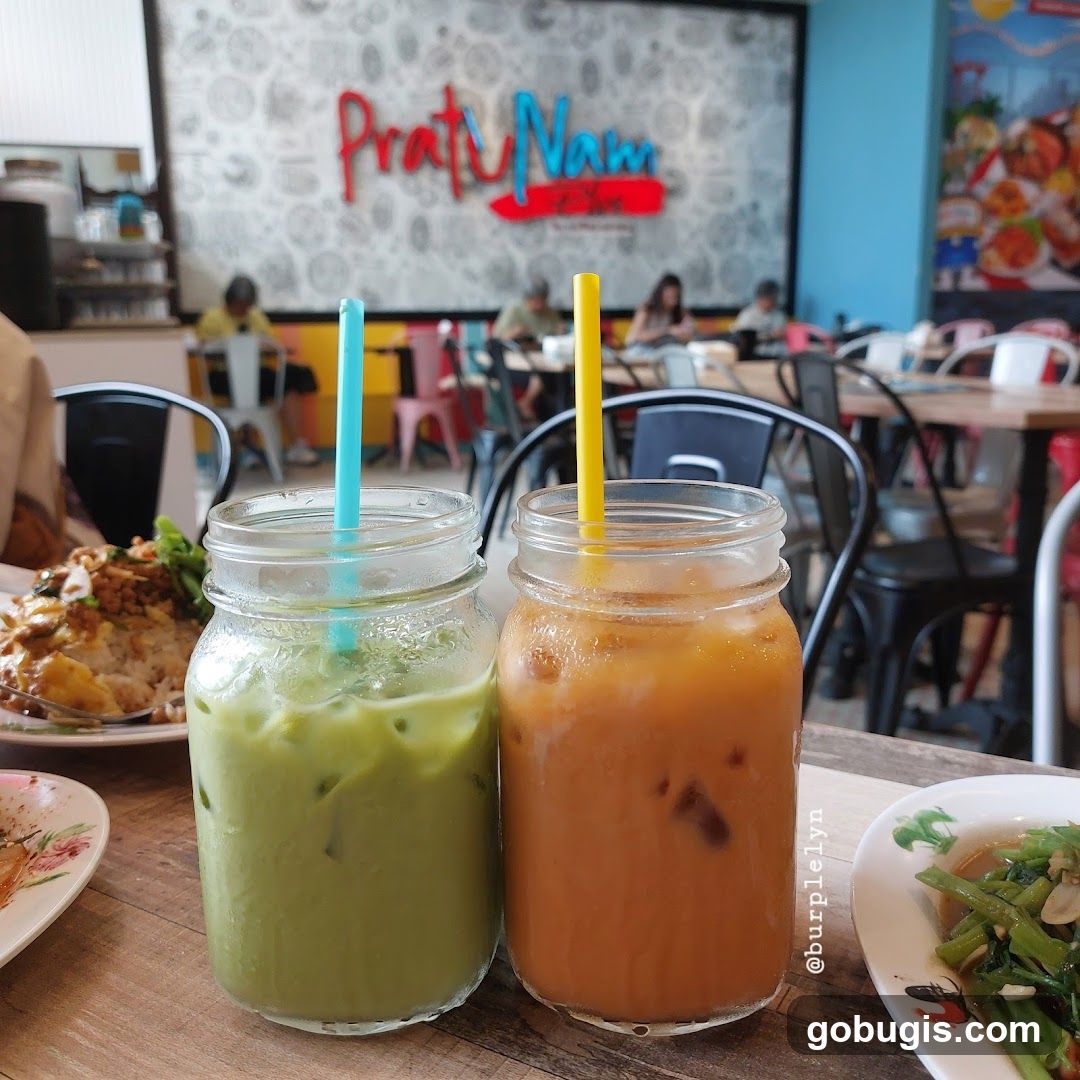 Two Iced Drinks at a Restaurant