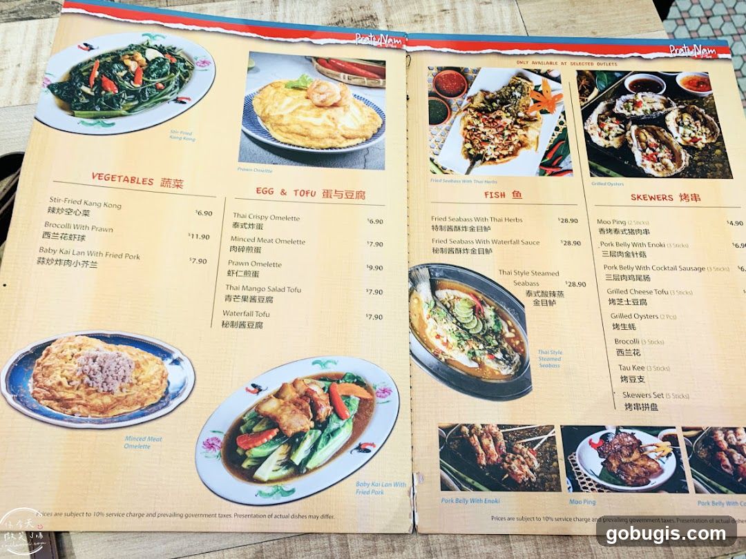 Pratt Nam Menu