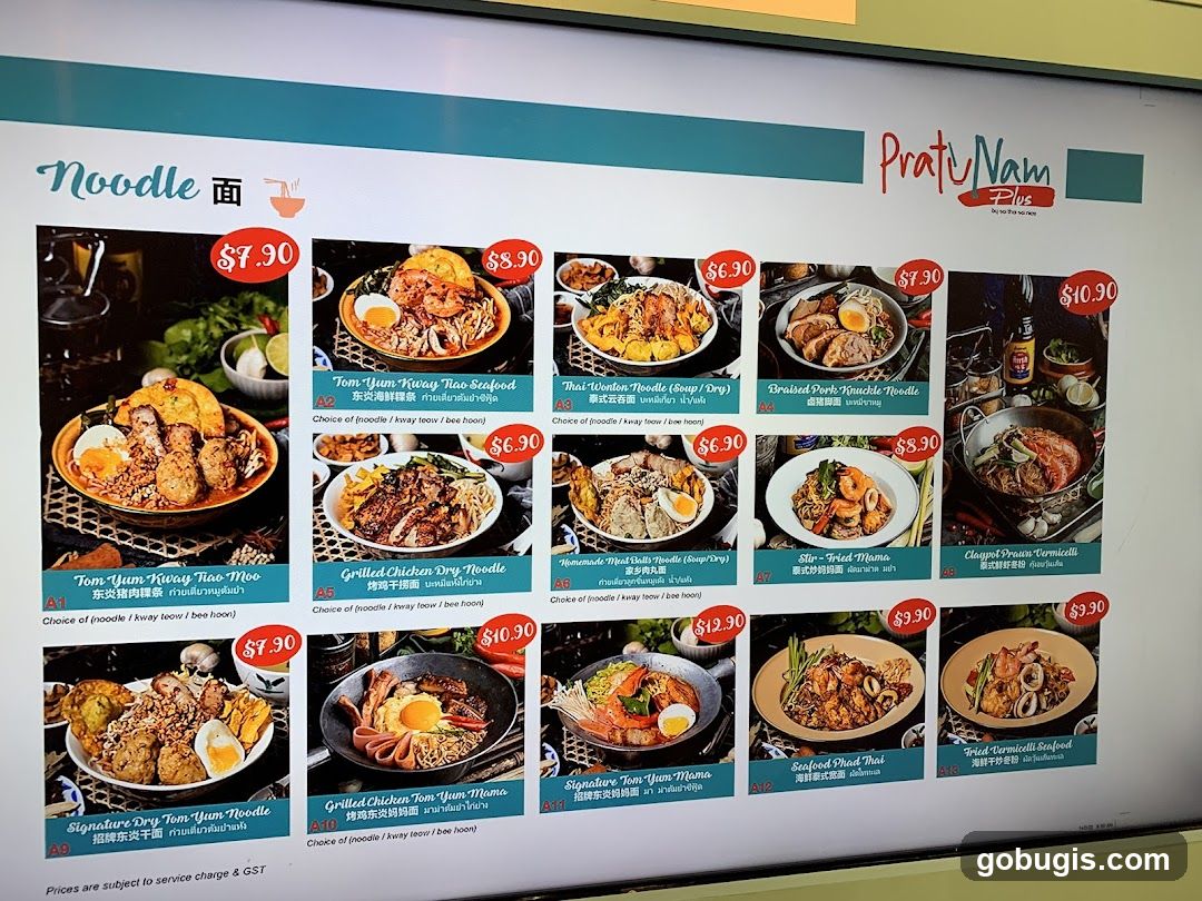 Pratu Nam Plus Noodle Menu