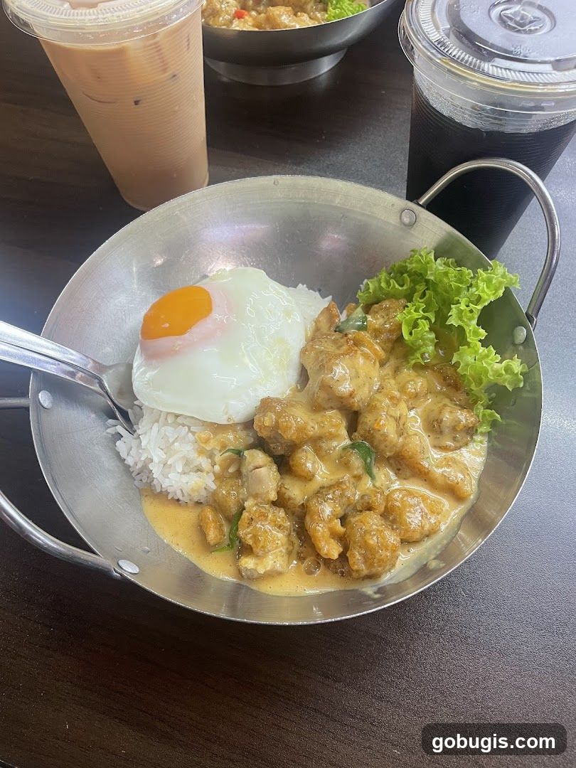 Curry Chicken Rice with Fried Egg