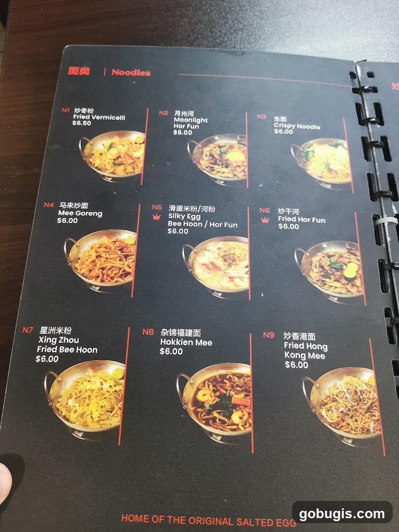 Noodles Menu