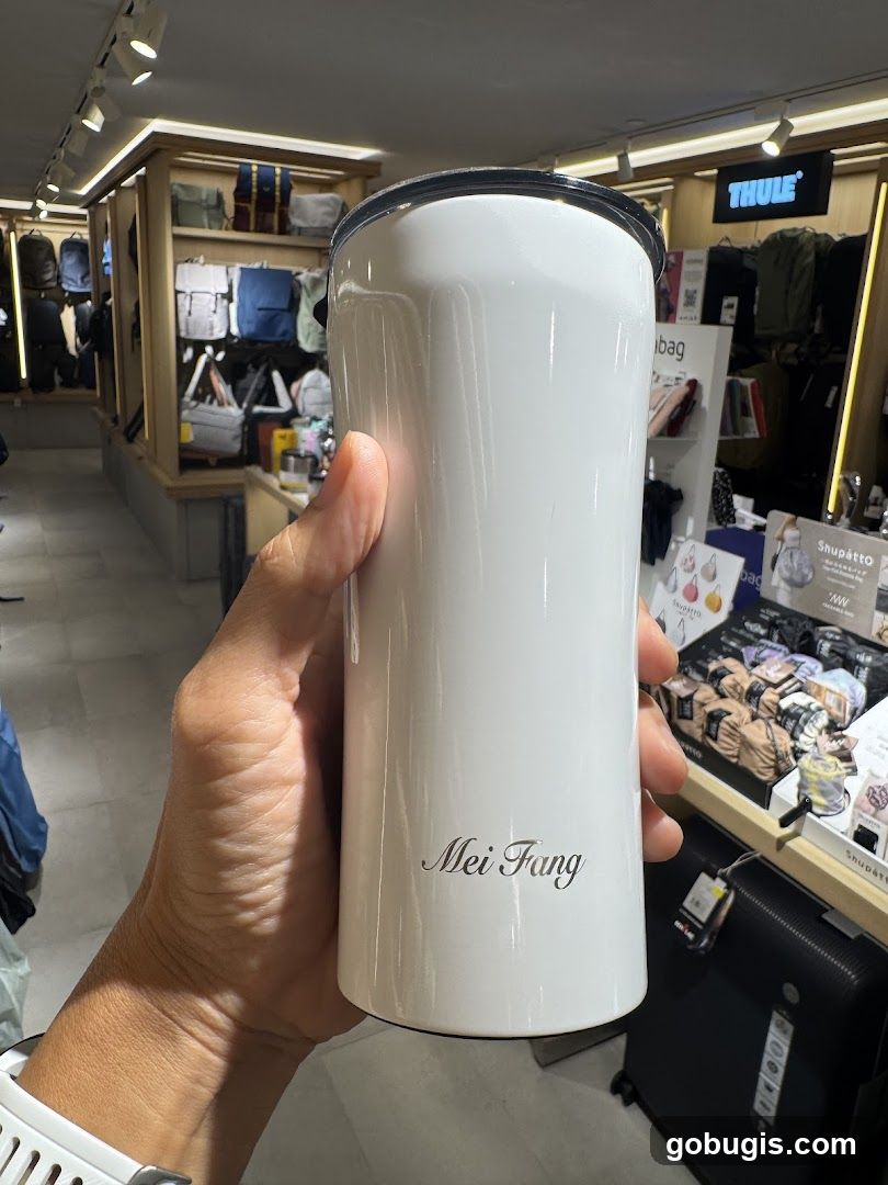 White Tumbler with "Mei Fang" Engraving