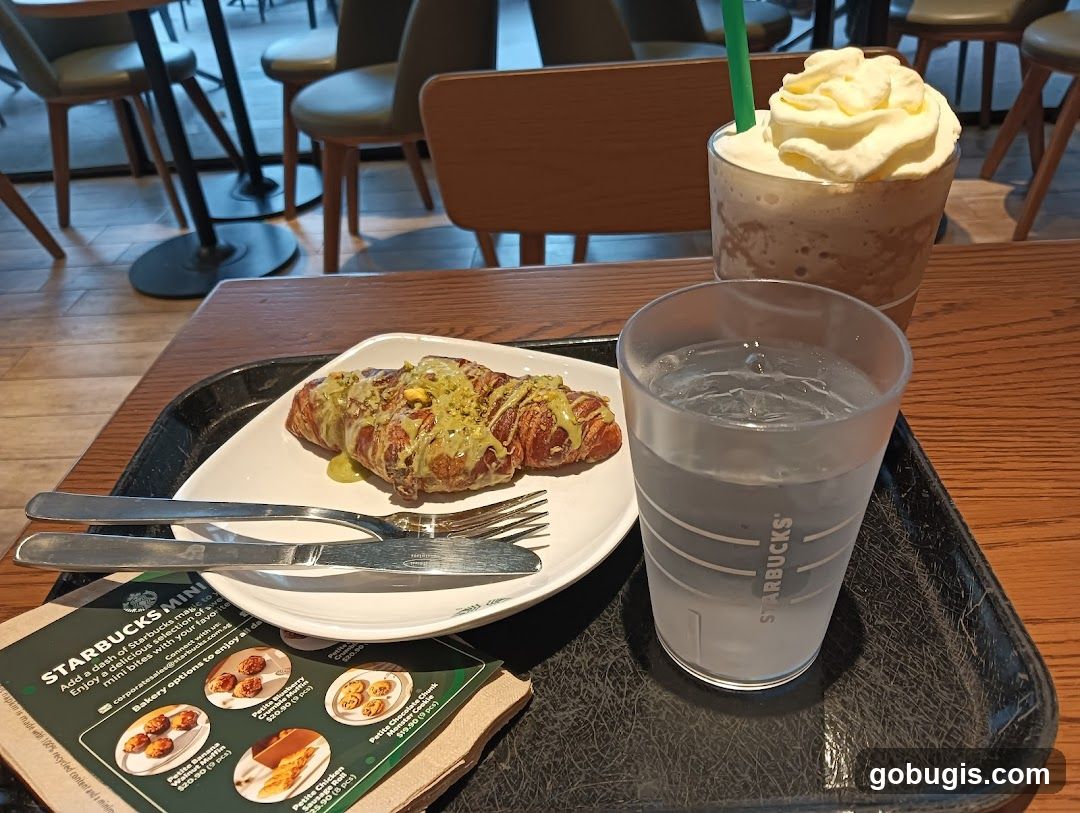 Starbucks pastry and drink