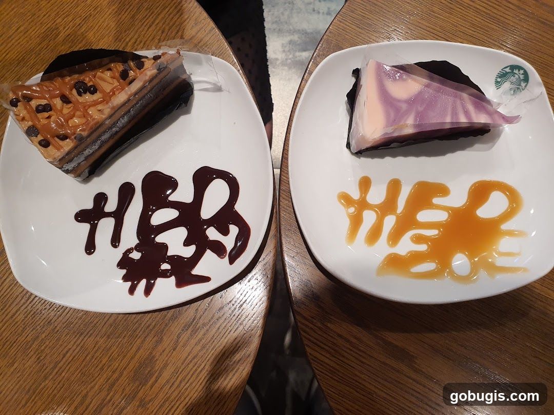 Desserts with Chocolate and Caramel Drizzle