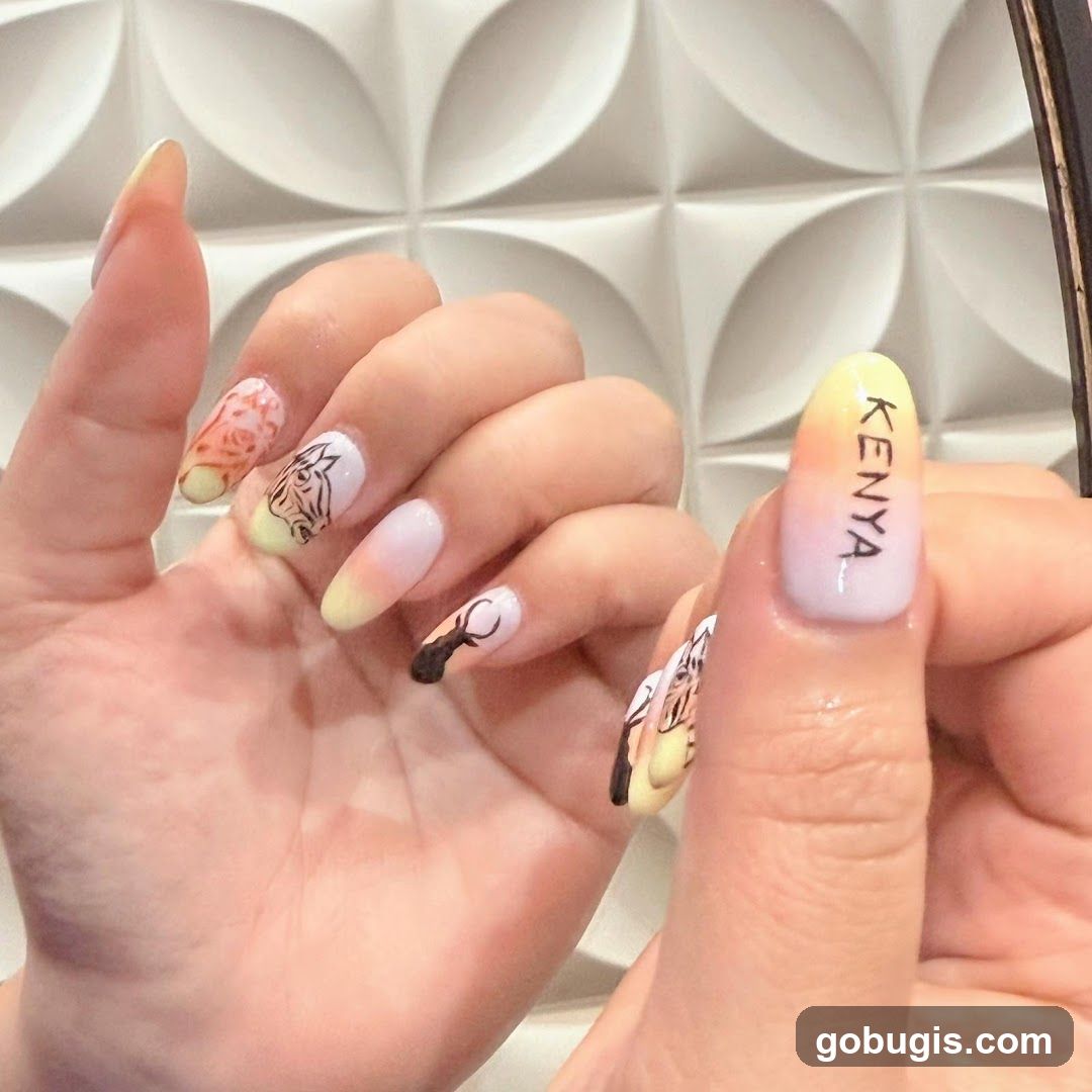 Nail Art with Kenya Theme