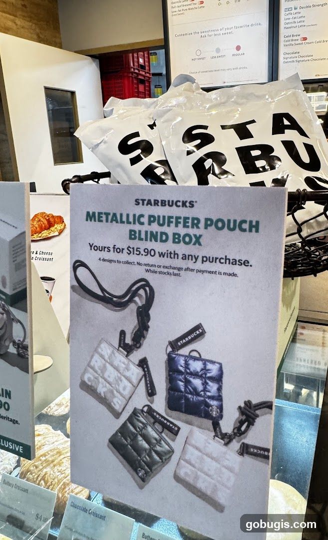 Starbucks Metallic Puffer Pouch Blind Box Promotion