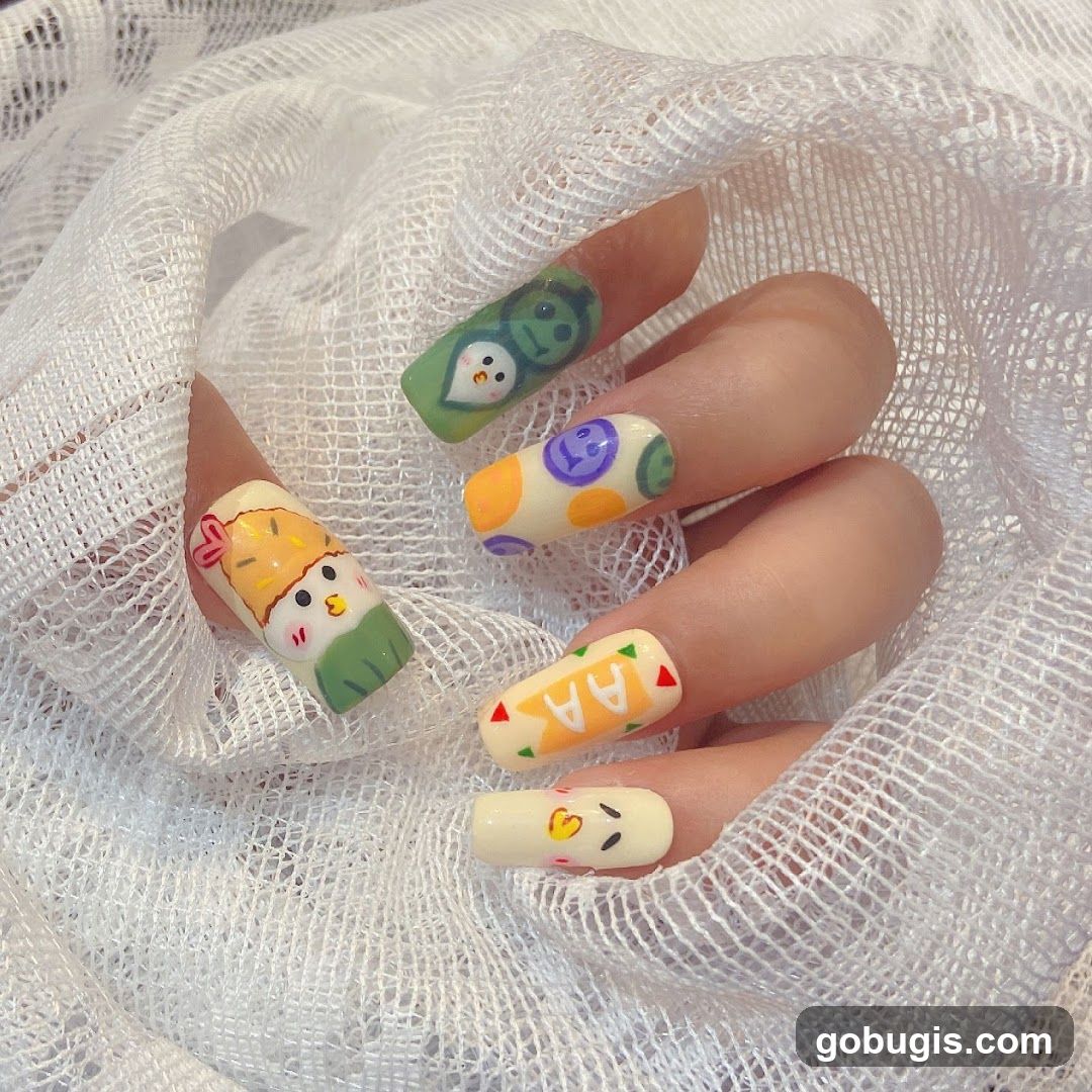 Nail Art with Cartoon Characters
