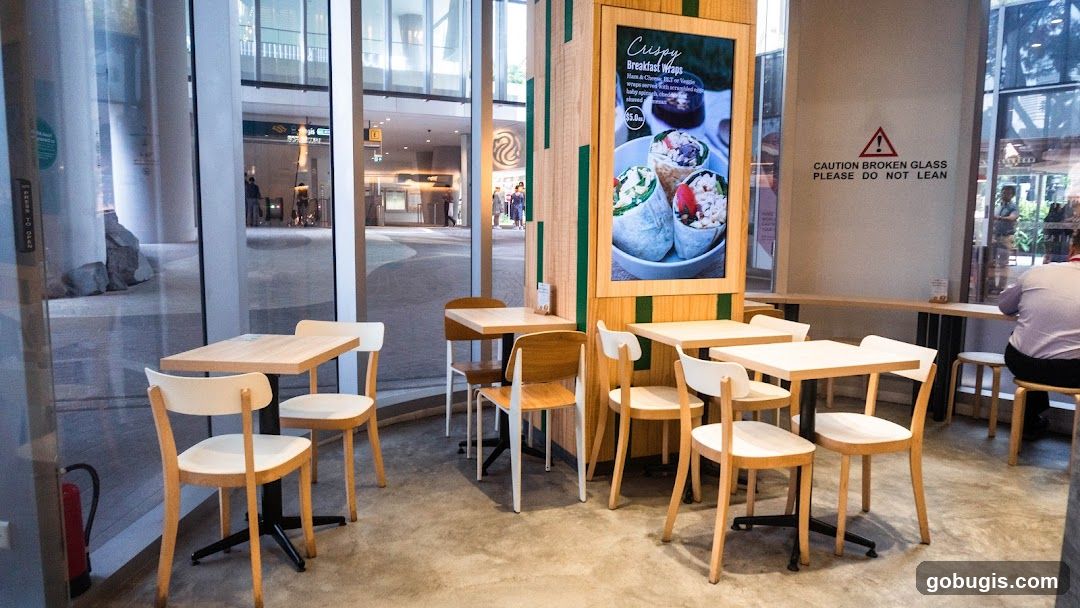 Restaurant Interior with Breakfast Wraps Display