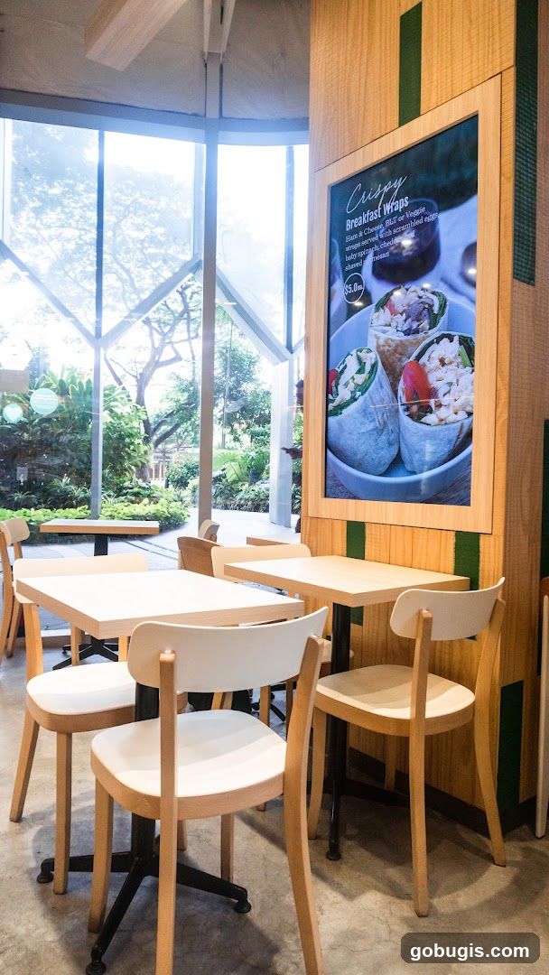 Restaurant Interior with Menu Display