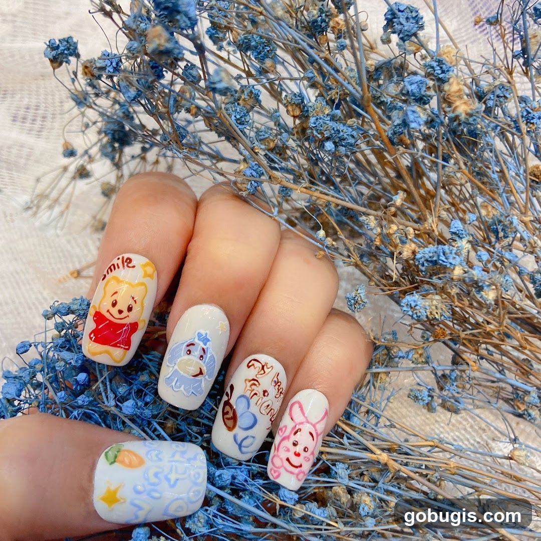 Nail Art with Cartoon Characters