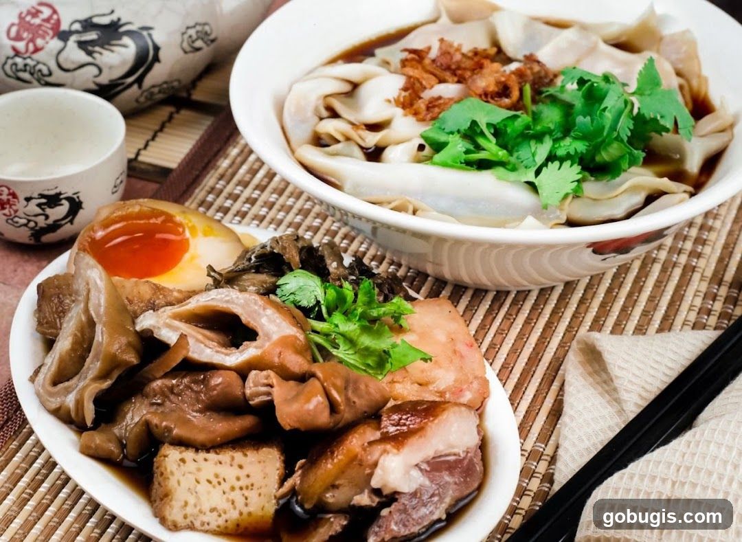 Braised Pork Belly and Intestines with Noodles