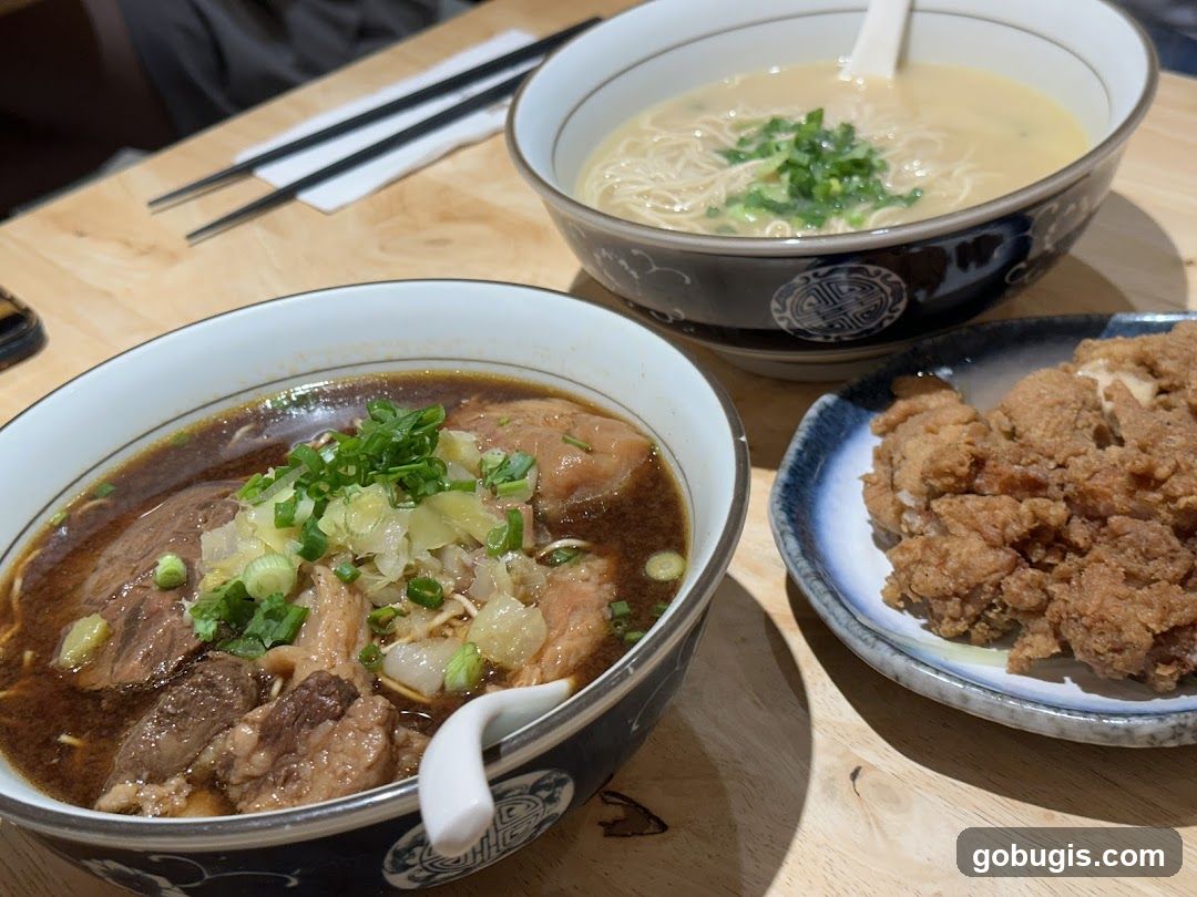 Noodle Soup and Fried Chicken