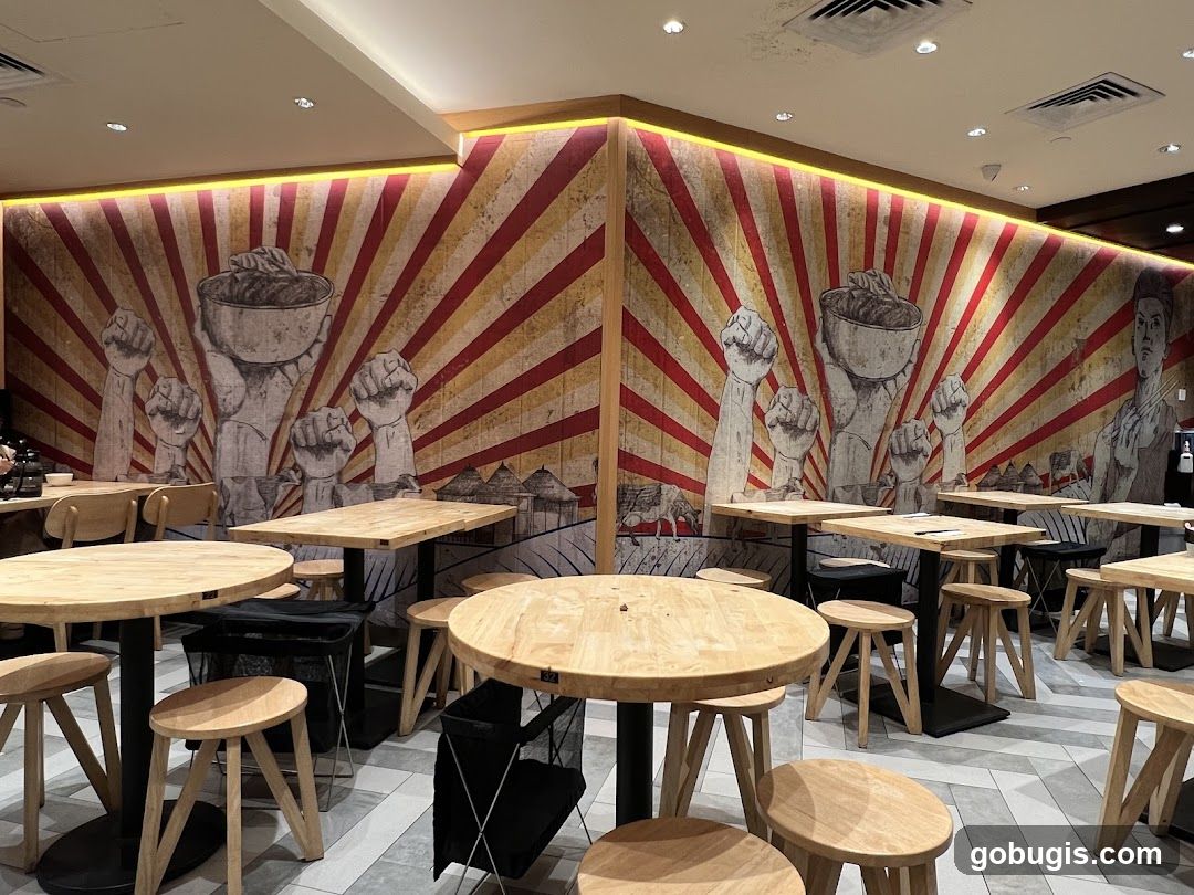 Restaurant Interior with Themed Mural