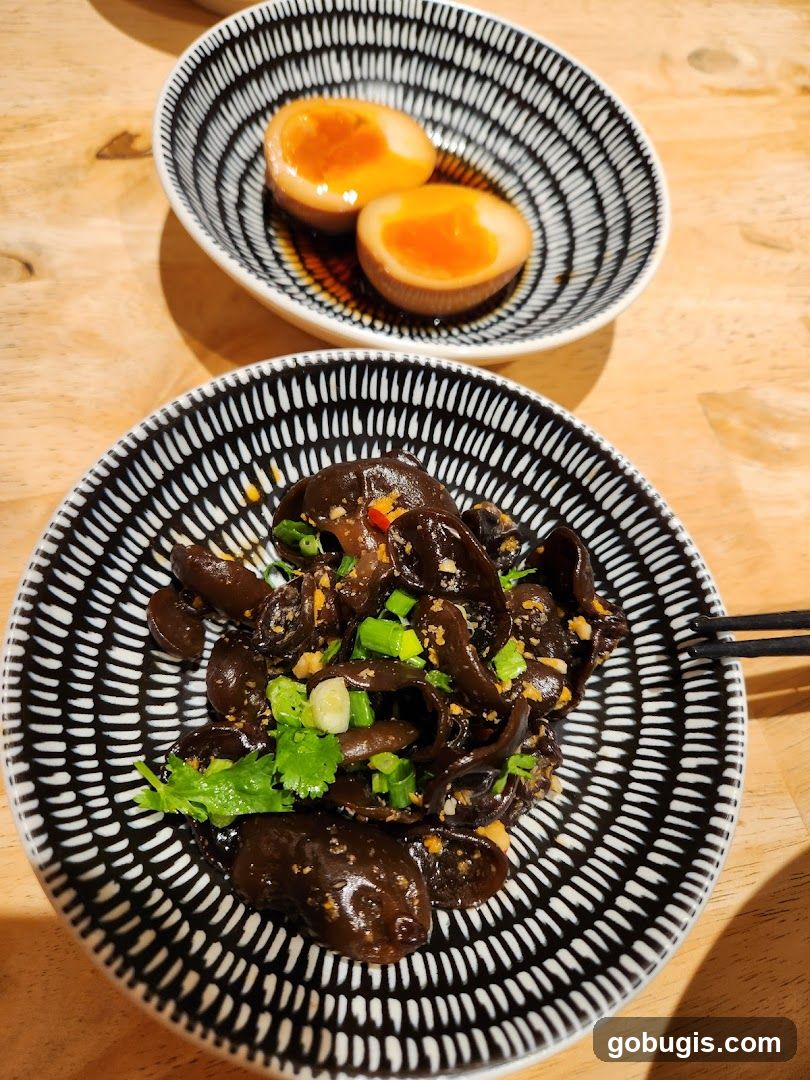 Wood Ear Mushroom Salad and Marinated Eggs