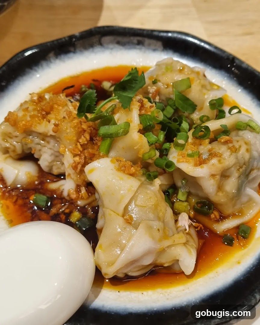 Spicy Wontons with Egg