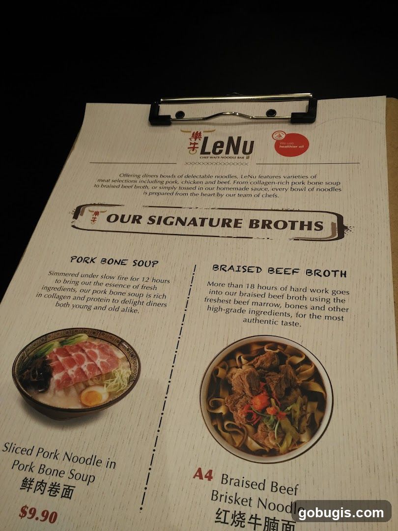 LeNu Chef Wan's Noodle Bar Menu