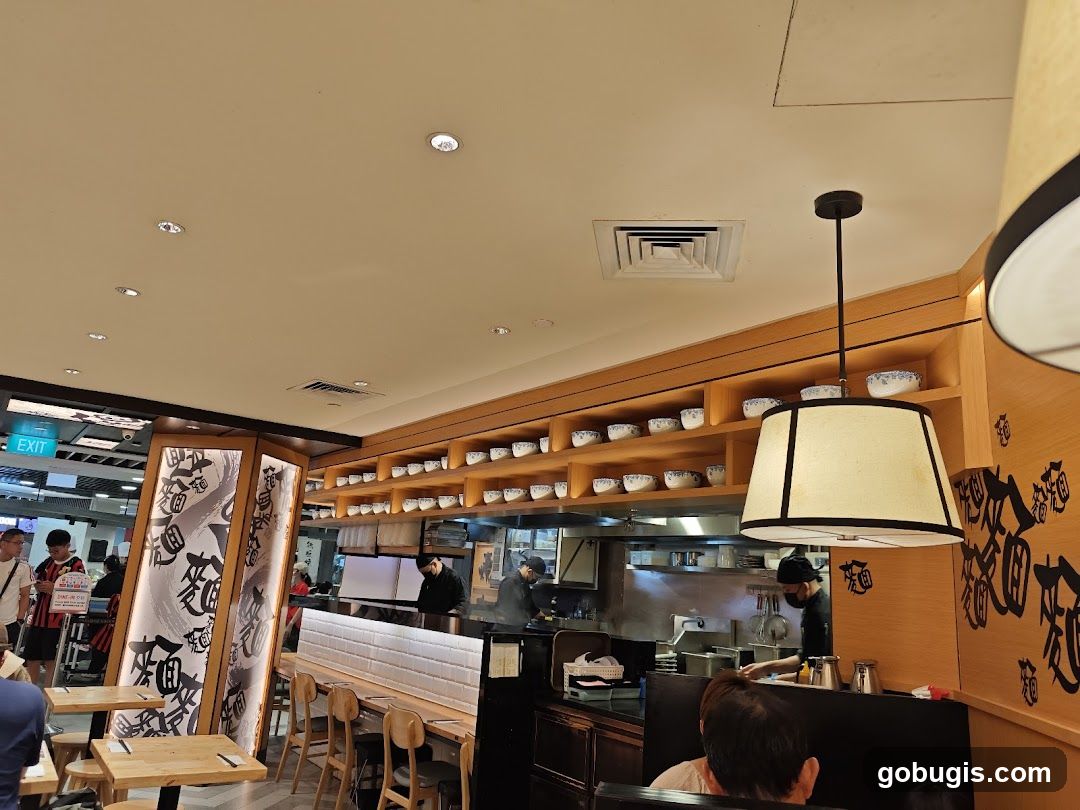 Restaurant Interior with Open Kitchen