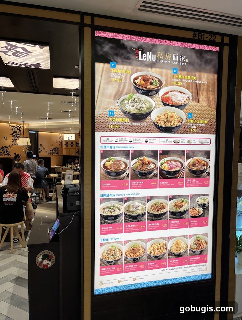LeNu Chef Wai's Noodle Bar Menu