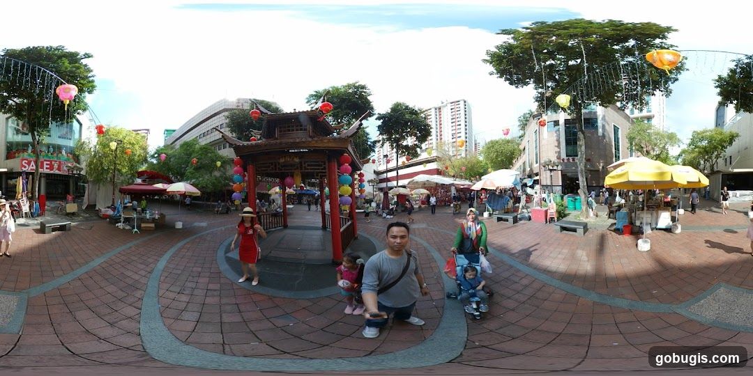 Street Market with Traditional Archway