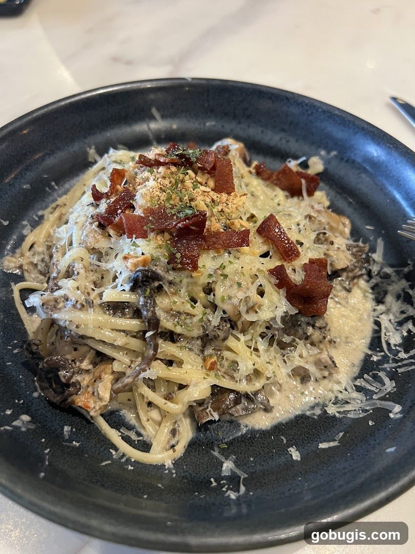 Mushroom and Bacon Pasta