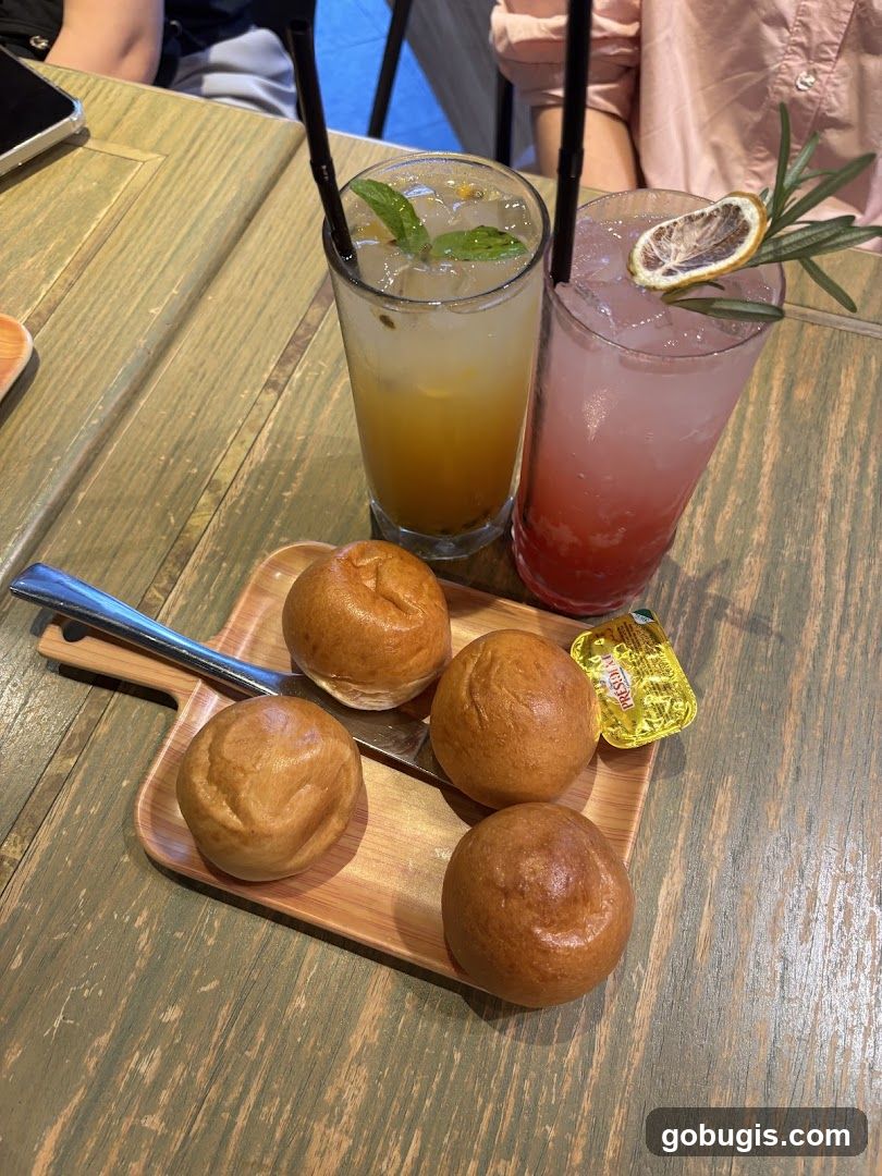Bread Rolls and Drinks