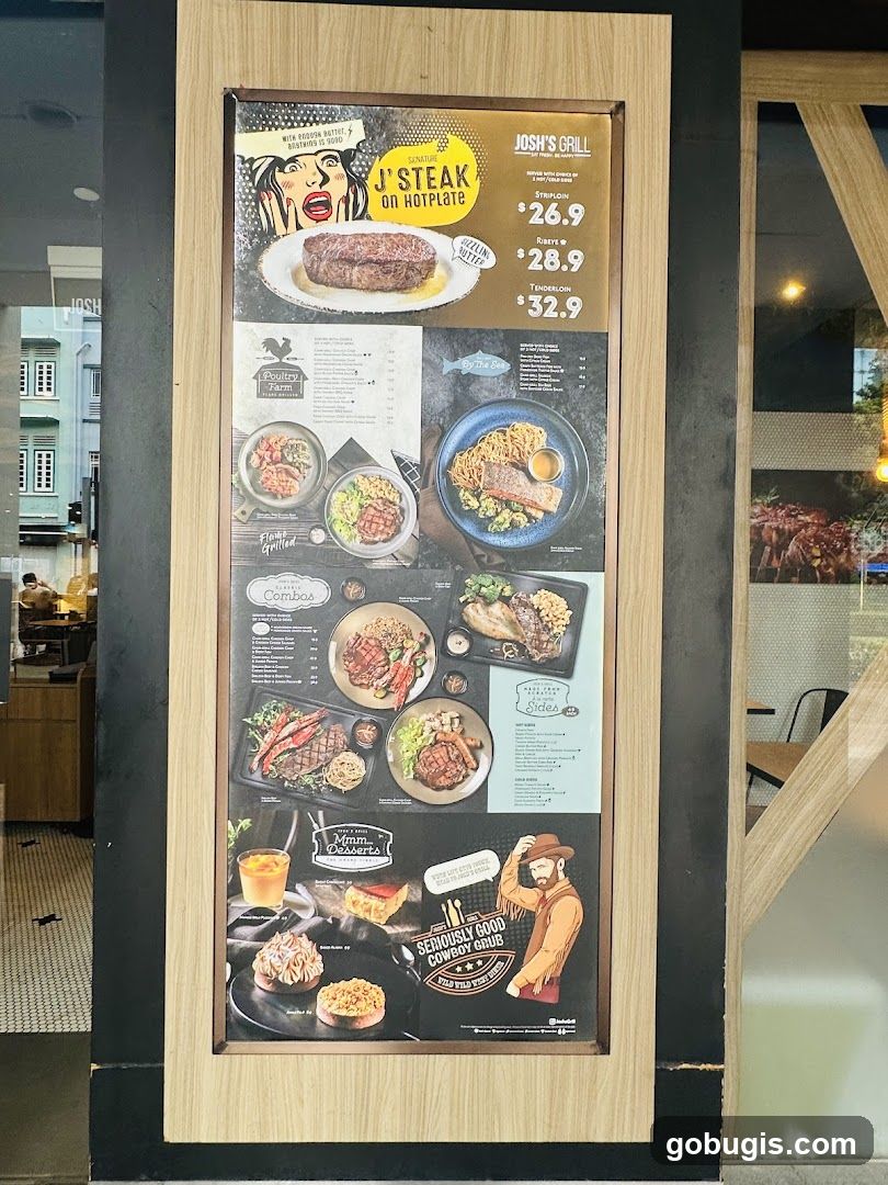 Josh's Grill Menu