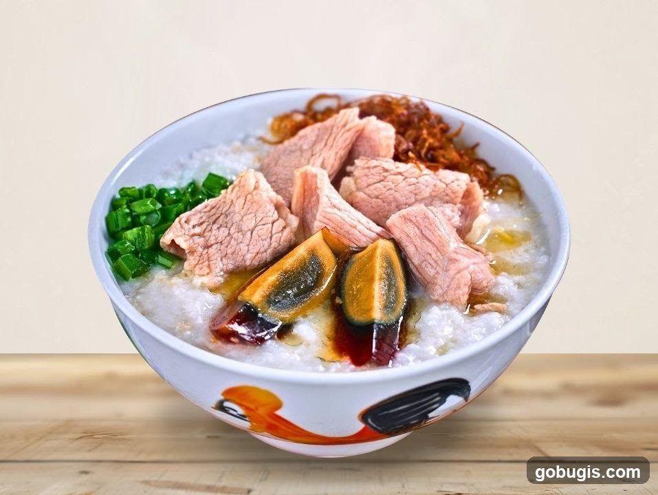 Congee with Sliced Pork and Century Egg