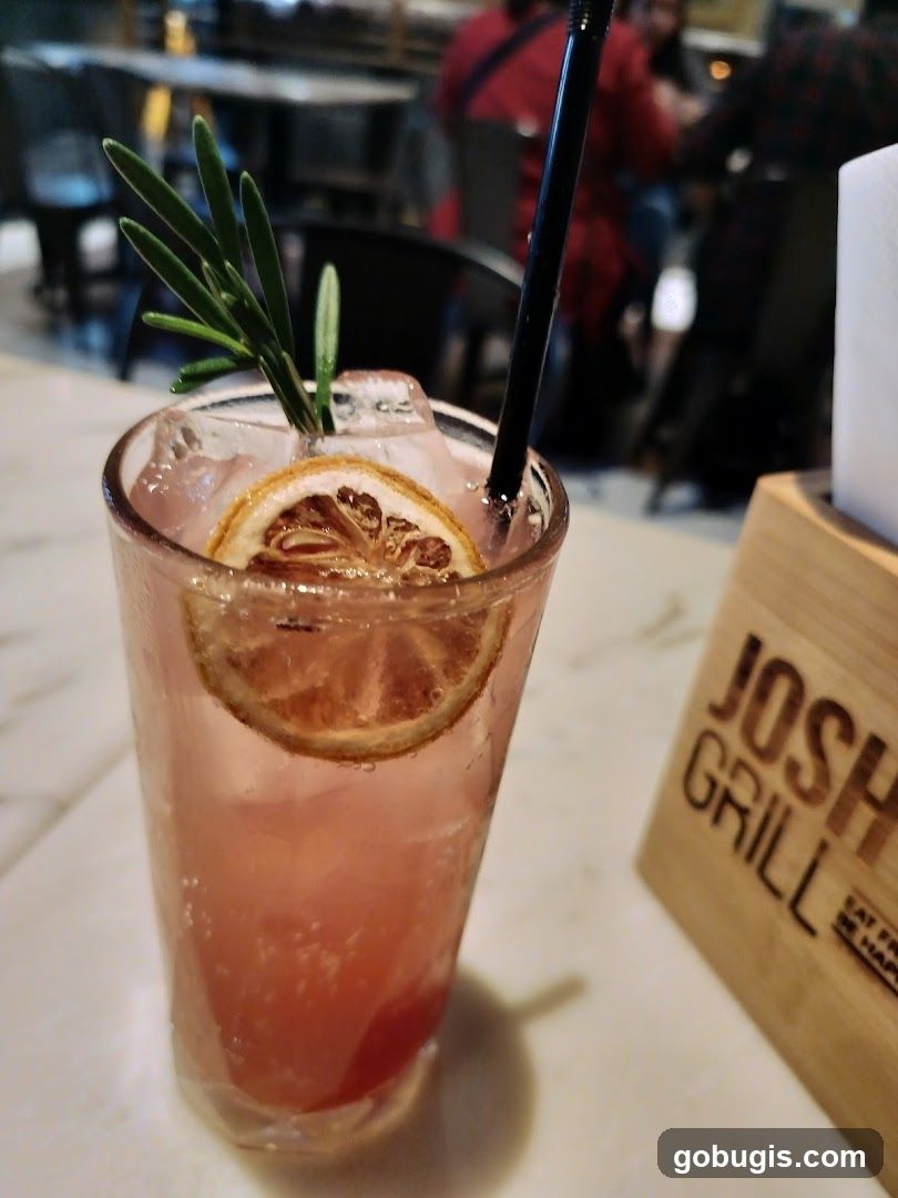 Pink Cocktail with Garnish