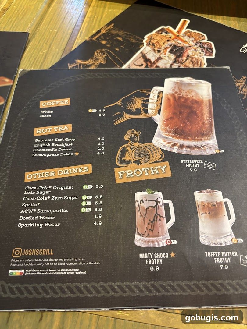 Josh's Grill Menu