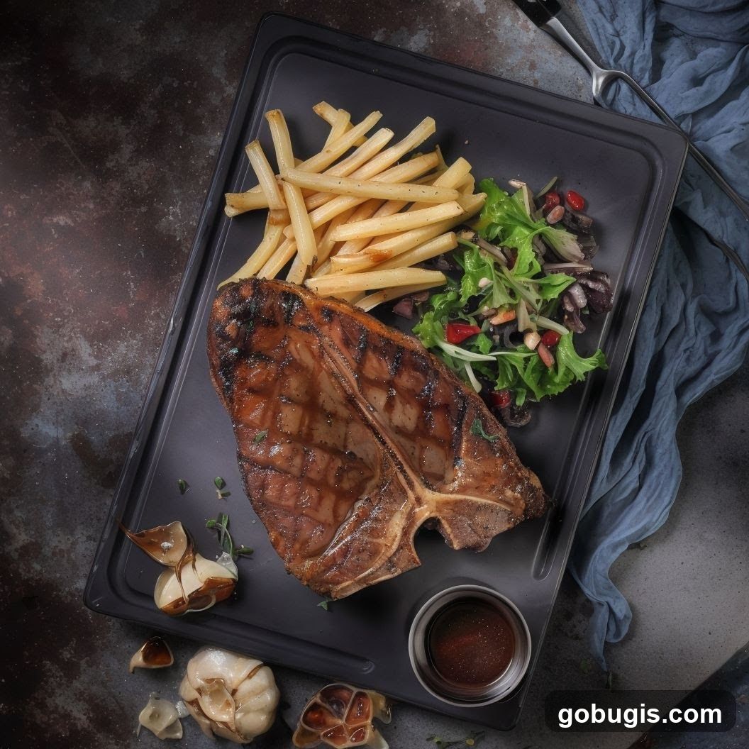 T-Bone Steak with Fries and Salad
