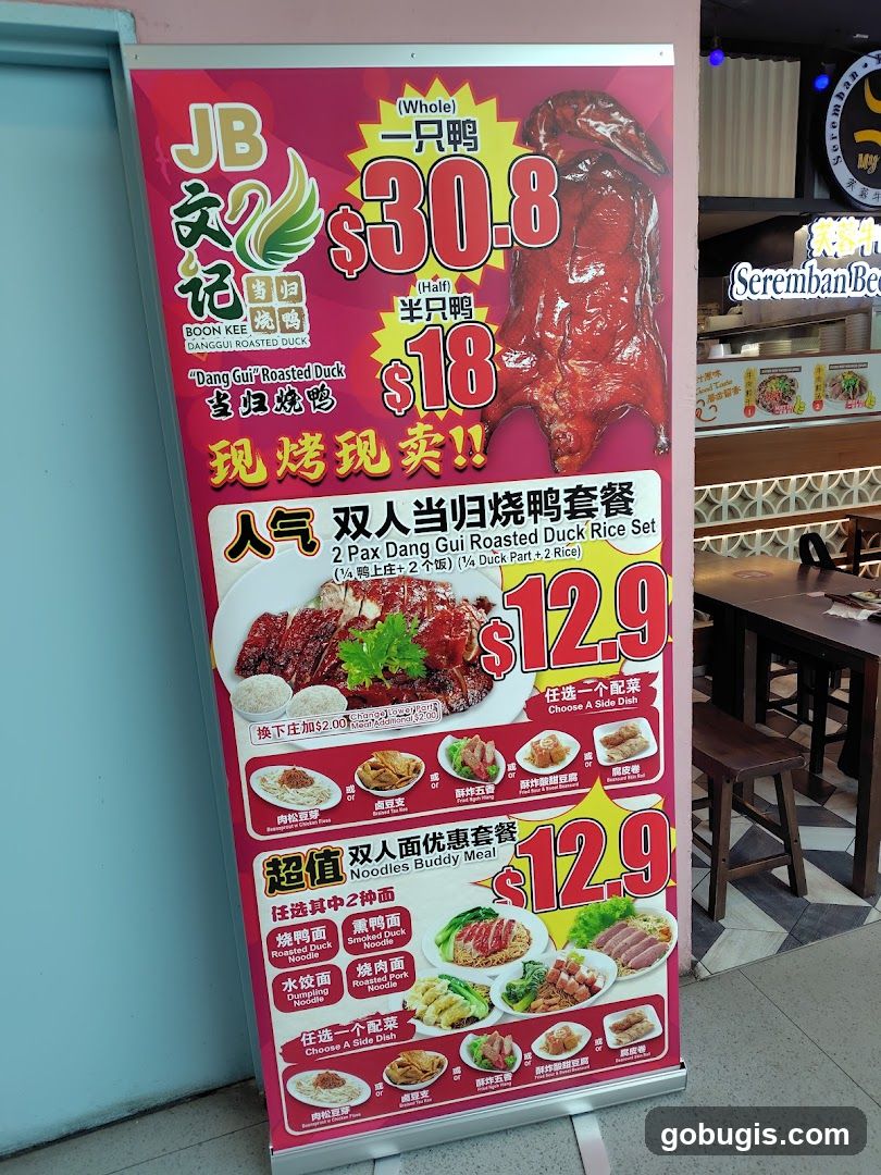 Roasted Duck Menu