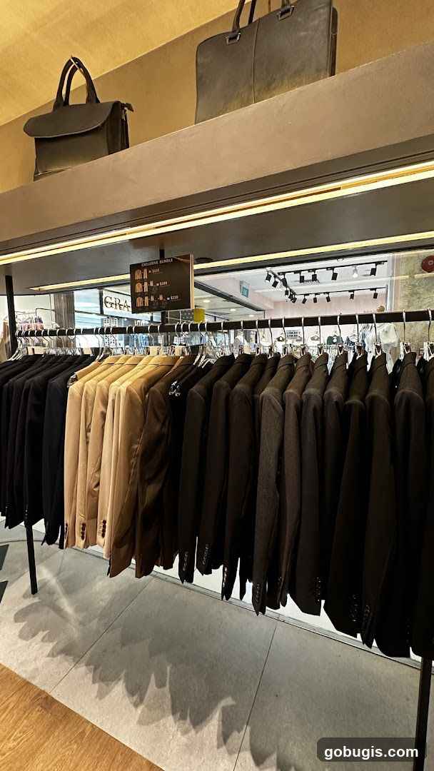 Men's Blazers and Bags Display