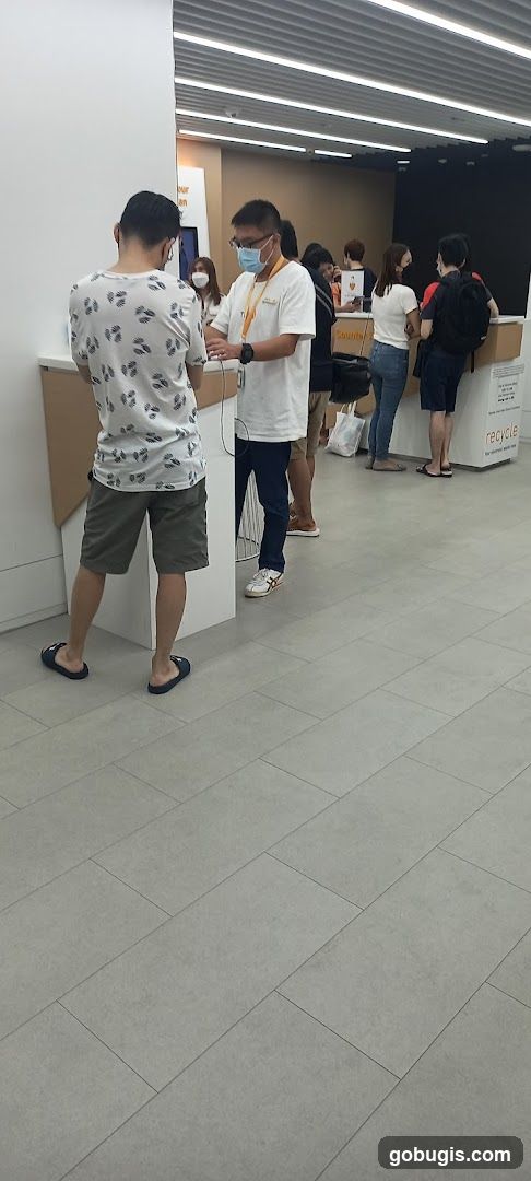 People at a service counter