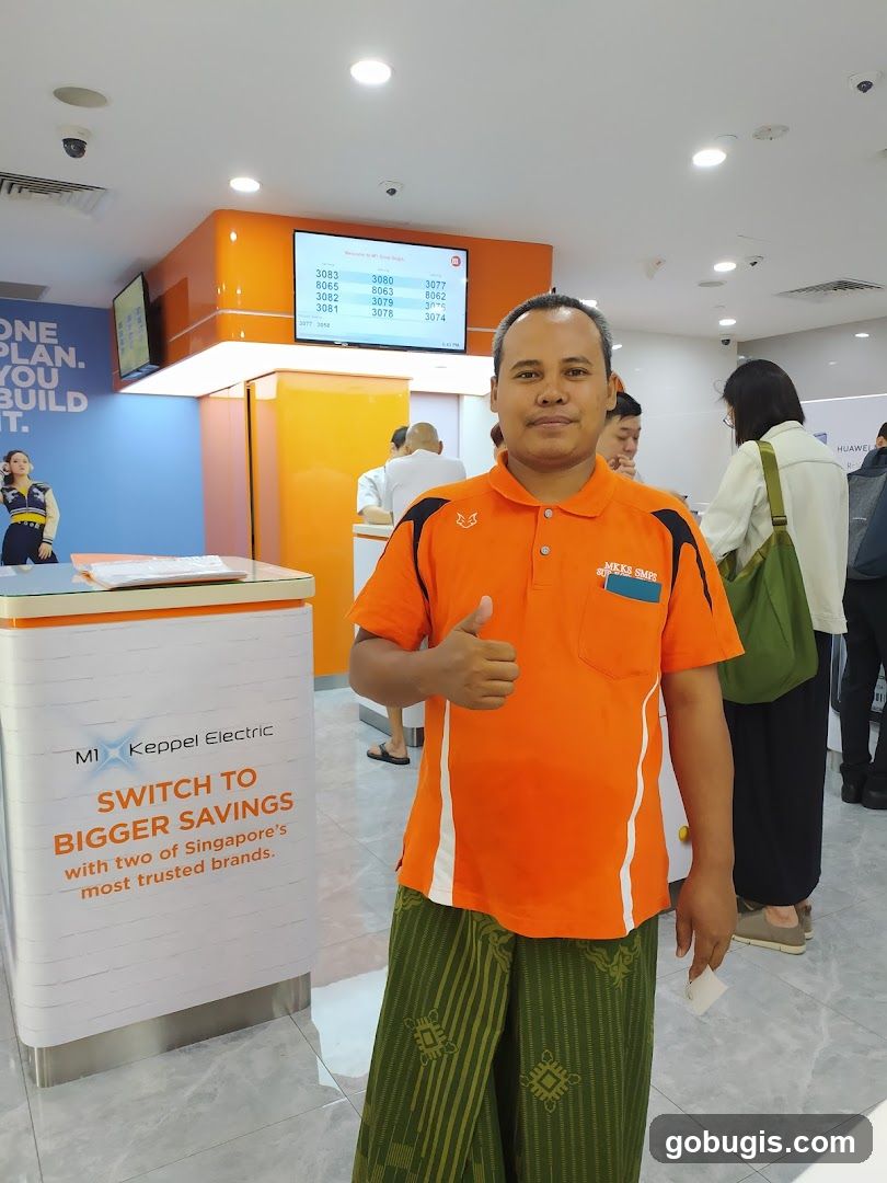 Man giving a thumbs up in a store