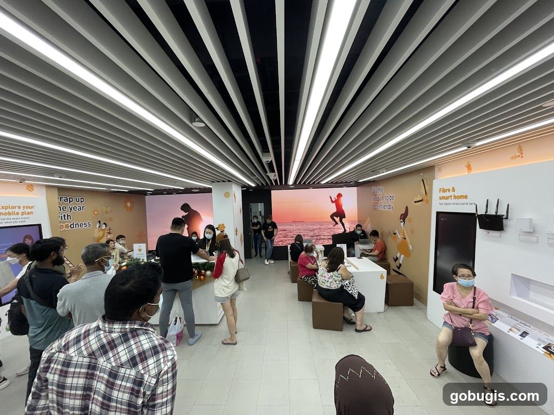 Interior of a telecommunications store